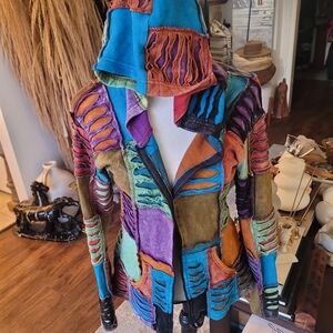Rising International Multicolor Patchwork Utility Jacket